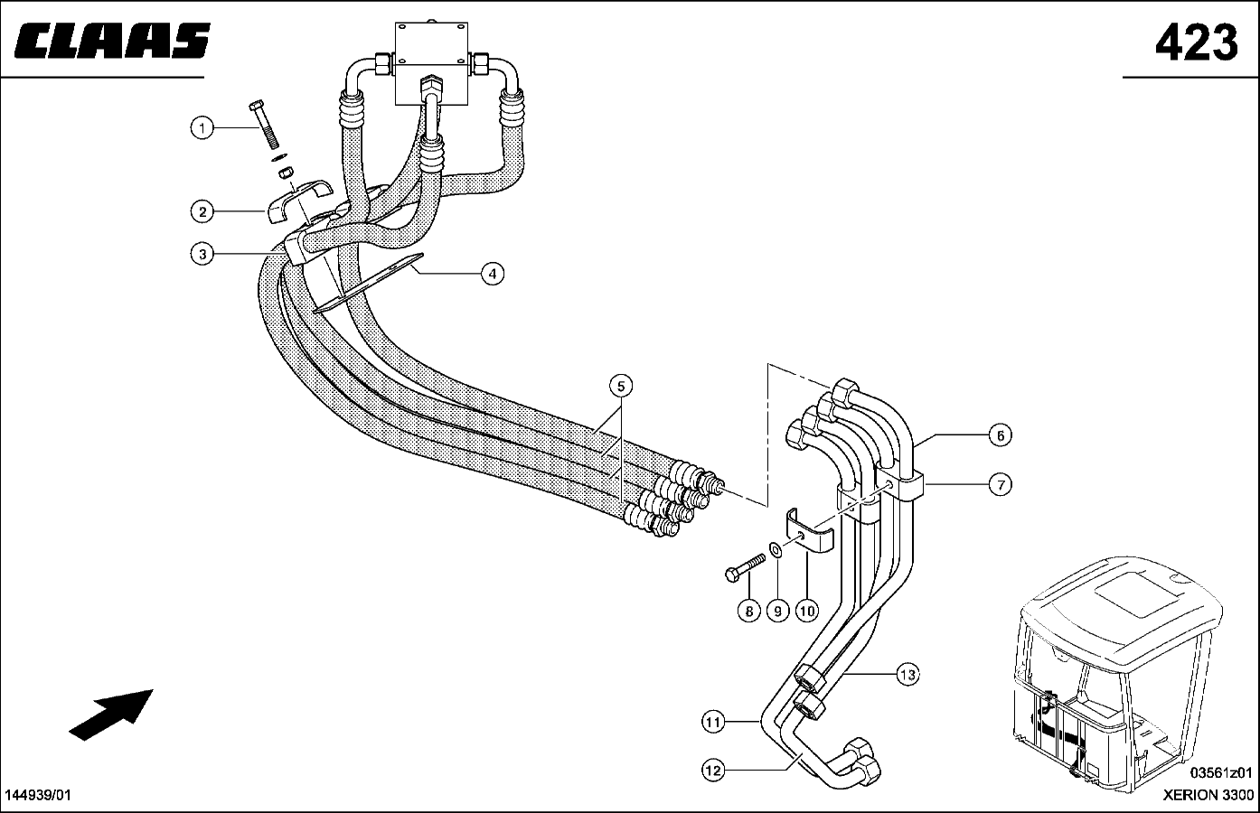 XERION - HYDRAULIKLEITUNGEN, LENKUNG, U 100