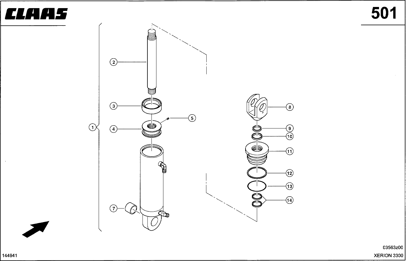 XERION - HECKKRAFTHEBER, HYDRAULIKZYLINDER