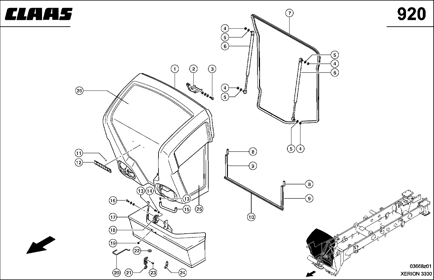 XERION - FRONTGRILL, U 100 / 200