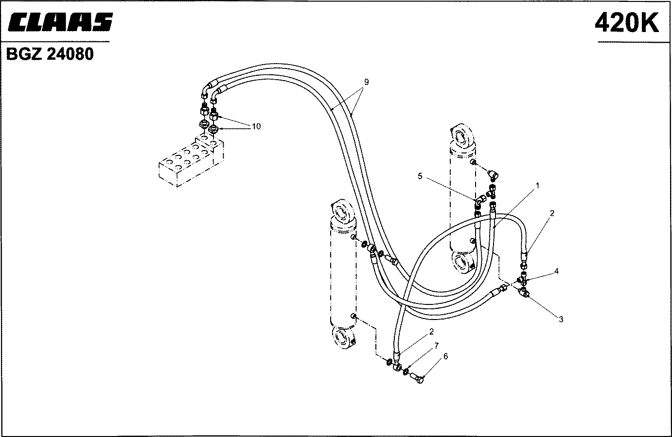 CHALLENGER - ZUIDBERG; HYDRAULIKLEITG., HUBZYLINDER
