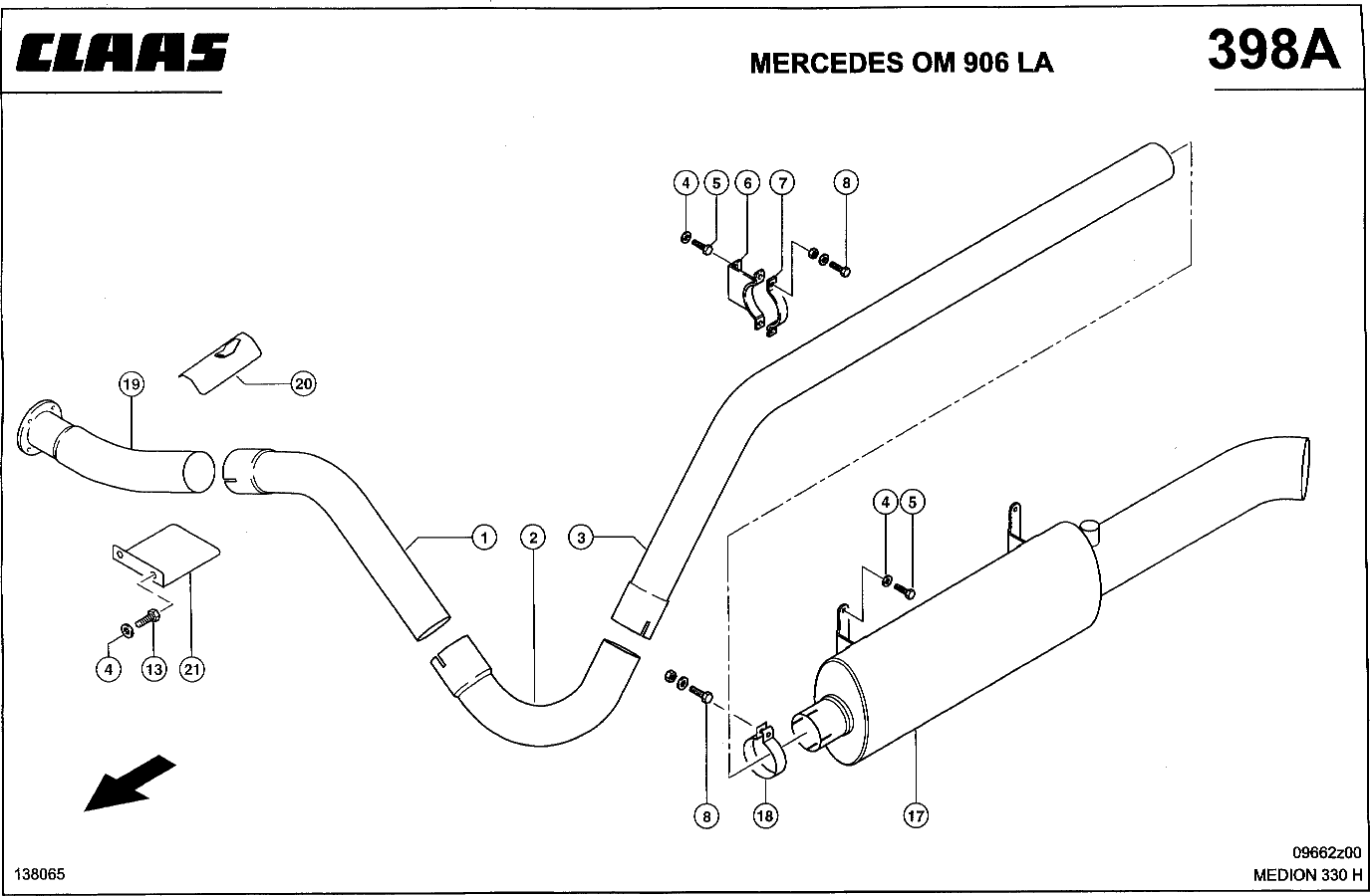MEDION - MERCEDES OM 906 LA; ВЫПУСКНАЯ СИСТЕМА