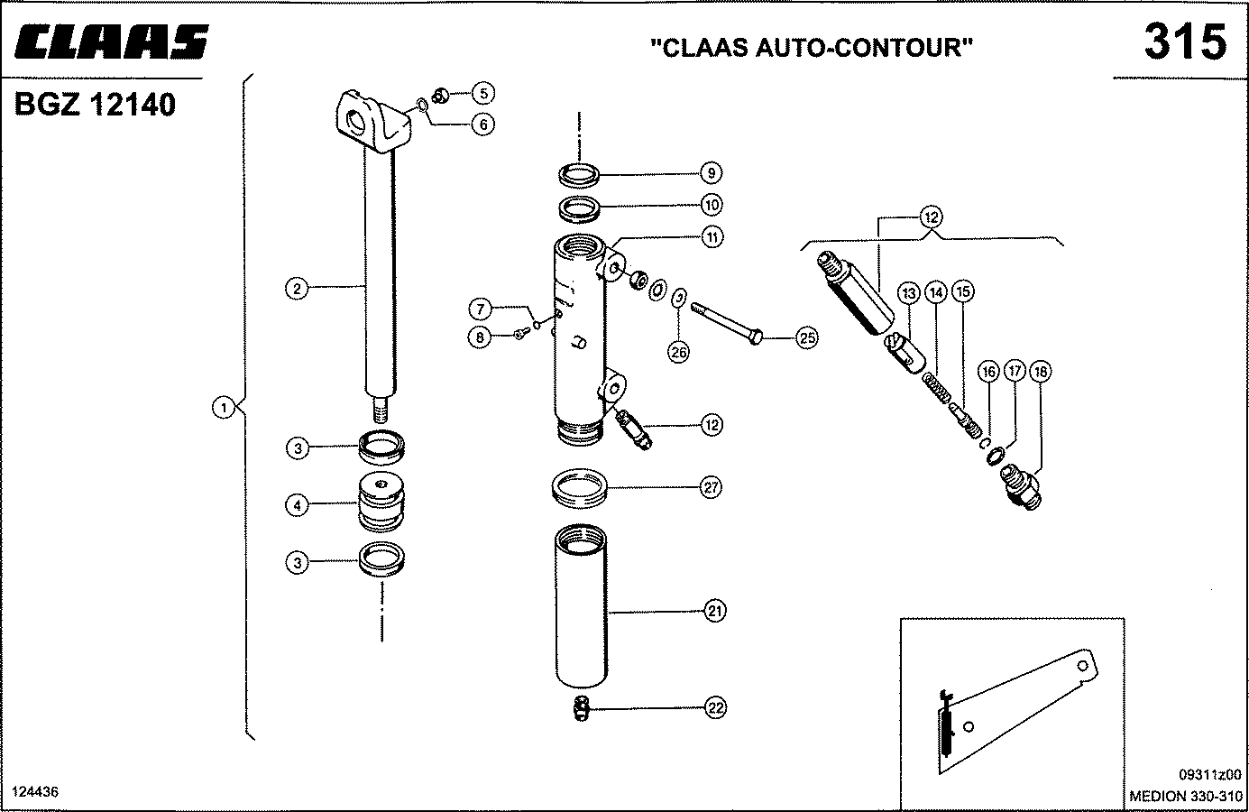 MEDION - HYDRAULIKZYL, F. "CLAAS-AUTOCONTOUR"