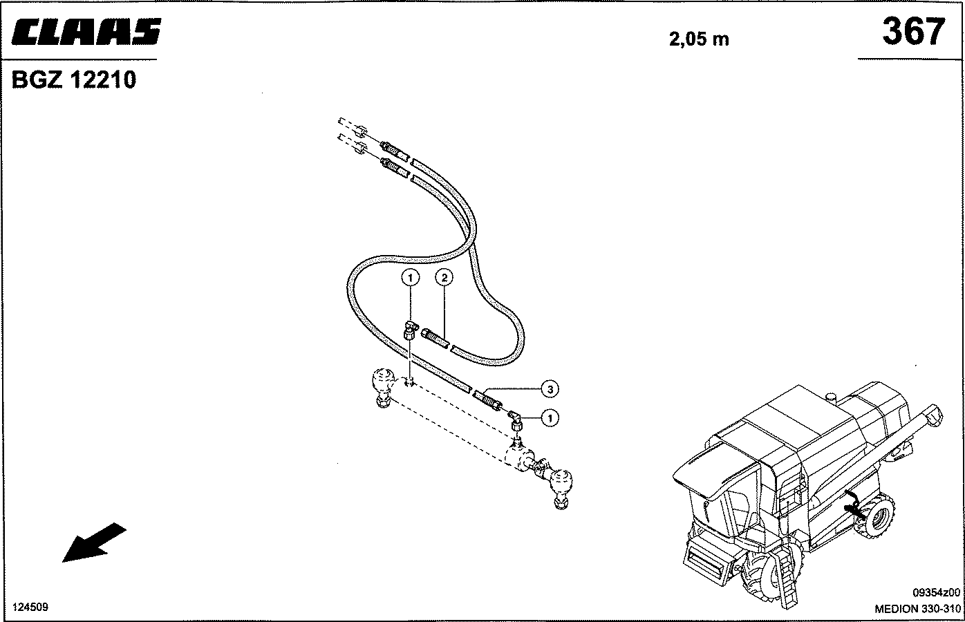 MEDION - HYDRAULIKLEITUNGEN, LENKZYLINDER (2,05 M