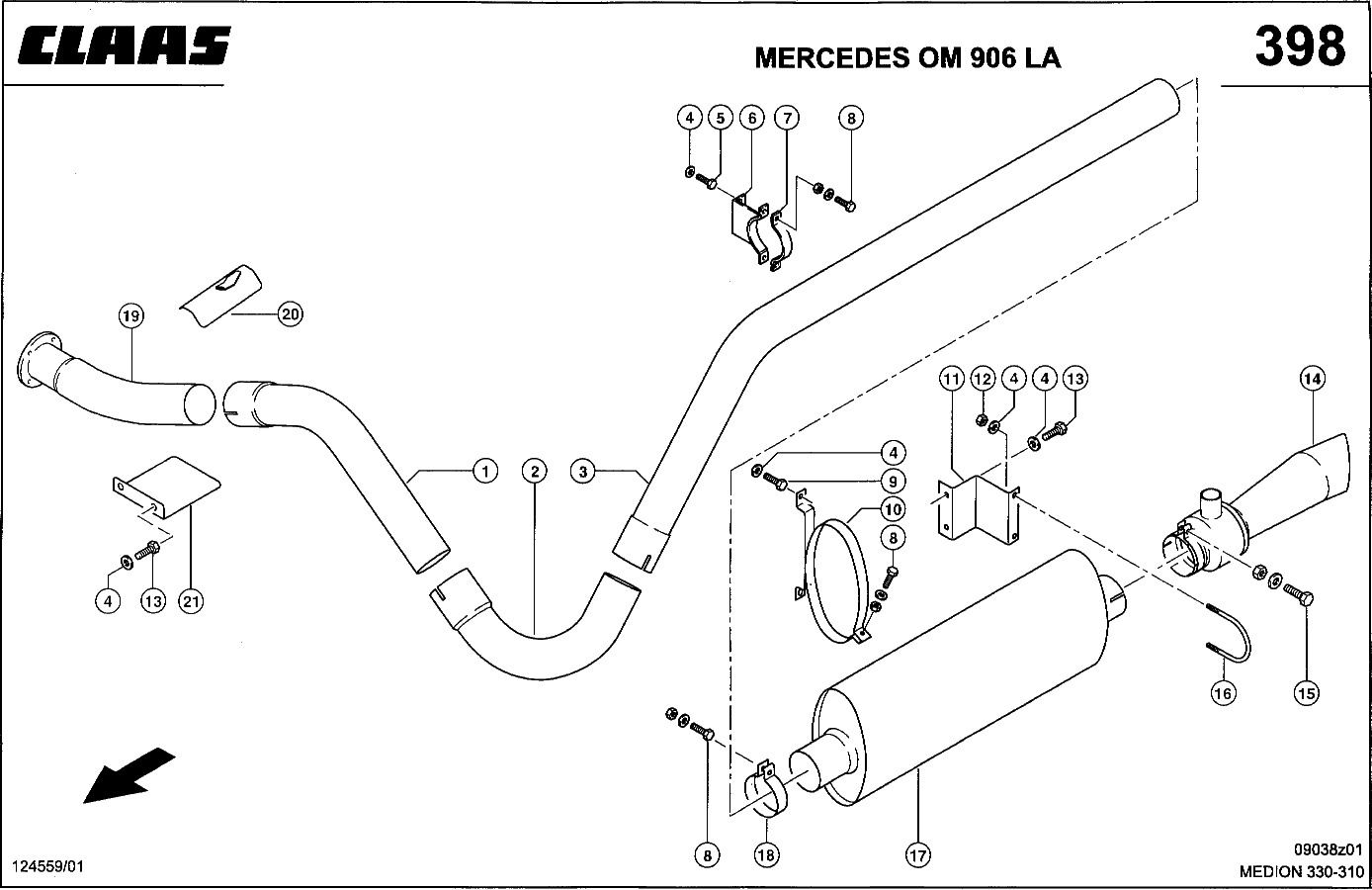 MEDION - MERCEDES OM 906 LA; ВЫПУСКНАЯ СИСТЕМА