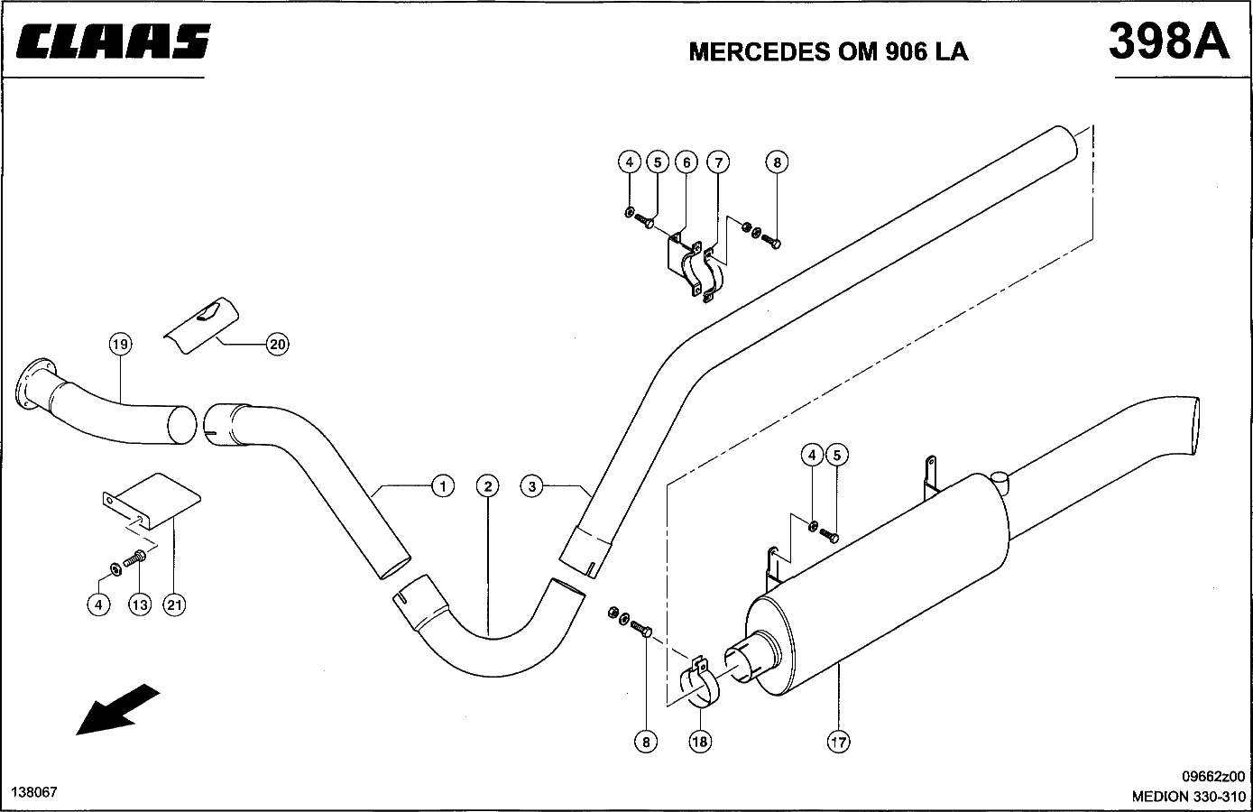 MEDION - MERCEDES OM 906 LA; ВЫПУСКНАЯ СИСТЕМА