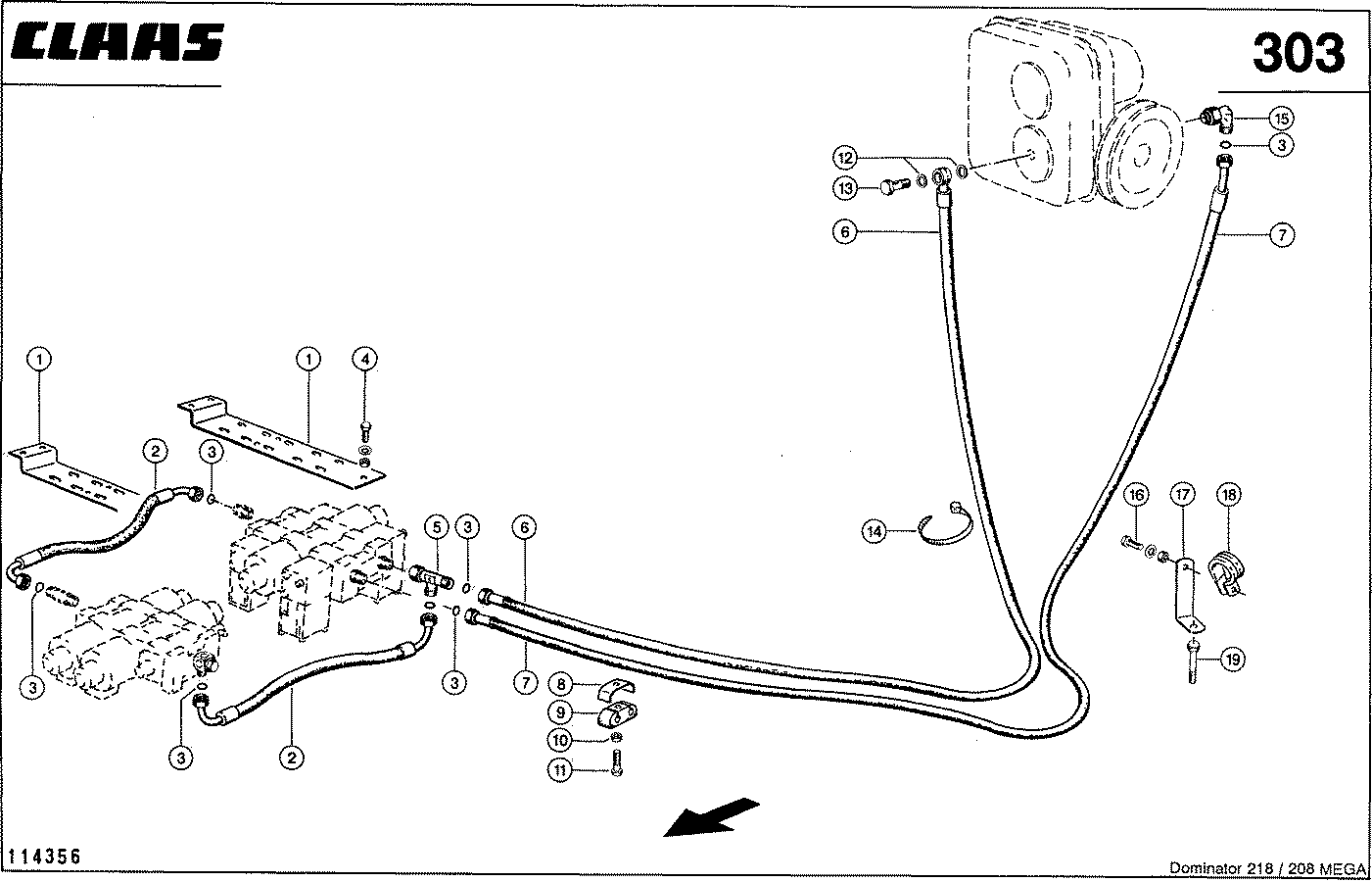 MEGA II - HYDRAULIKLEITUNGEN, (PUMPE - VENTILBLOC