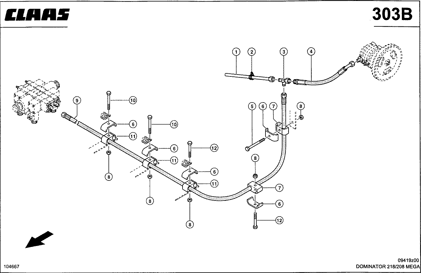MEGA II - HYDRAULIKLEITUNGEN HD, PUMPE - VENTILBLO