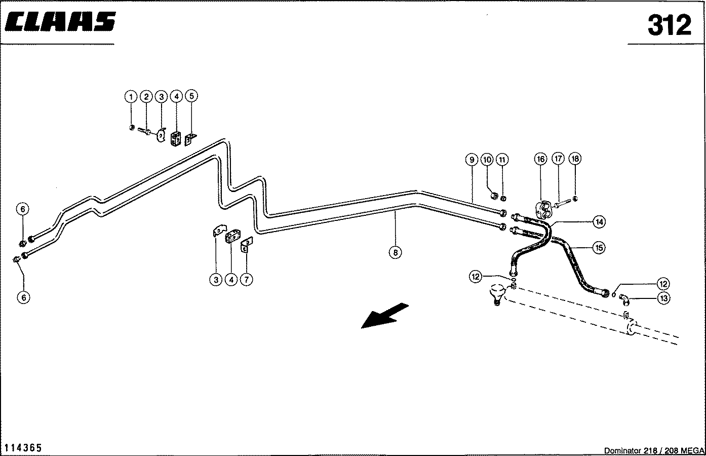 MEGA II - HYDRAULIKLEITUNGEN, (LENKUNG - LENKACHS