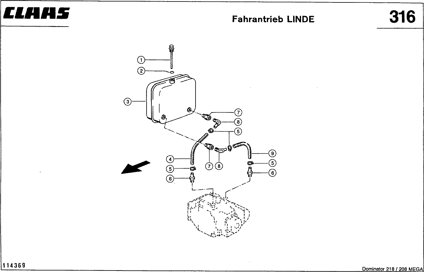 MEGA II - HYDRAULIKLEITUNGEN, FAHRANTRIEB -LINDE