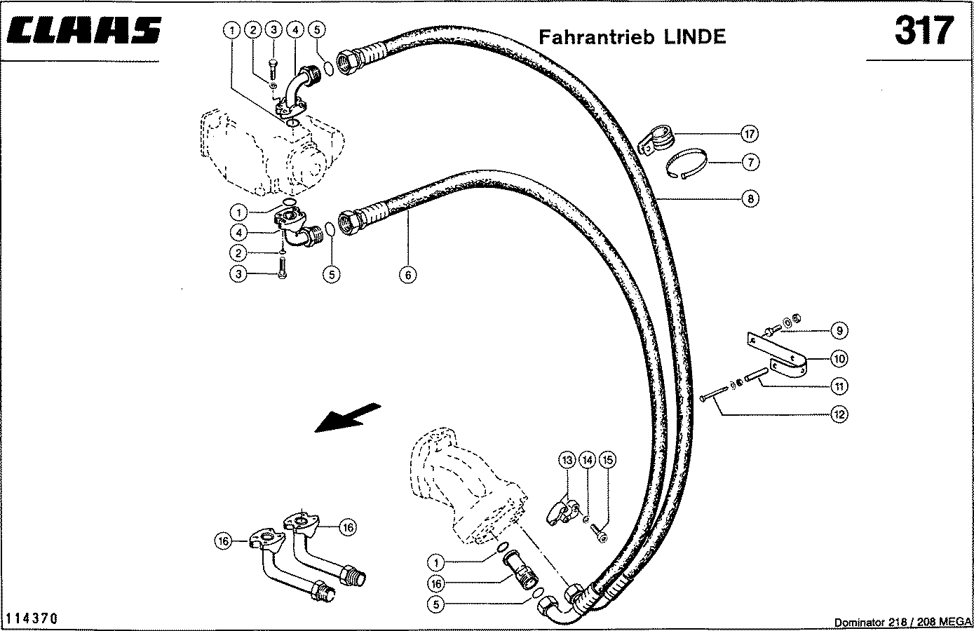 MEGA II - HYDRAULIKLEITUNGEN, FAHRANTRIEB -LINDE